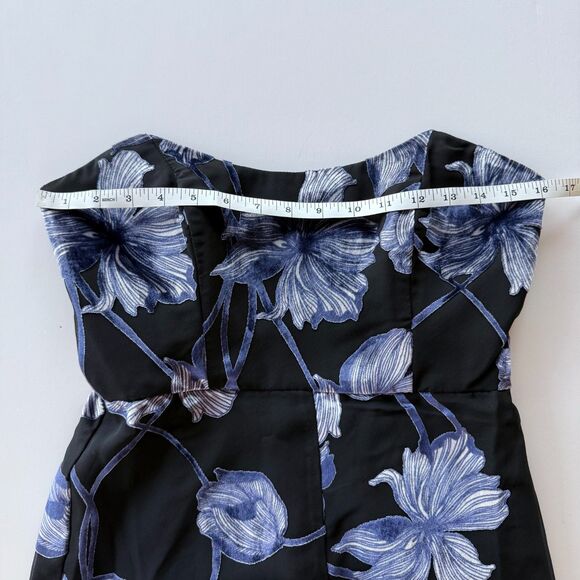 NWOT Anthropologie Hutch Venina Velvet Jumpsuit in Navy Two Tone Vining Buds S - Picture 9 of 11